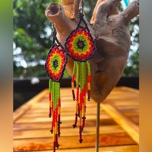 Beaded Earrings from Oaxaca, Mexico